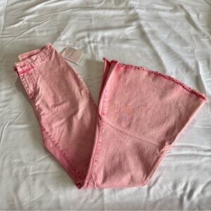 NWT Acid Wash Pink Bellbottom Jeans